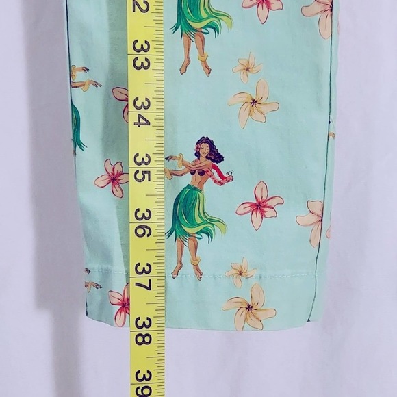 Bondi Party Pants Hula Girl Skinny Ankle Pants Green Size XS - Picture 15 of 16